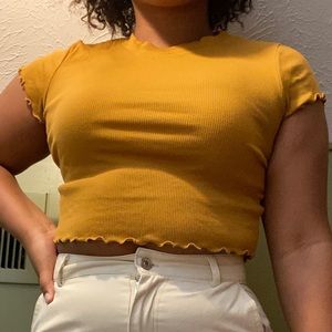 Mustard crop top